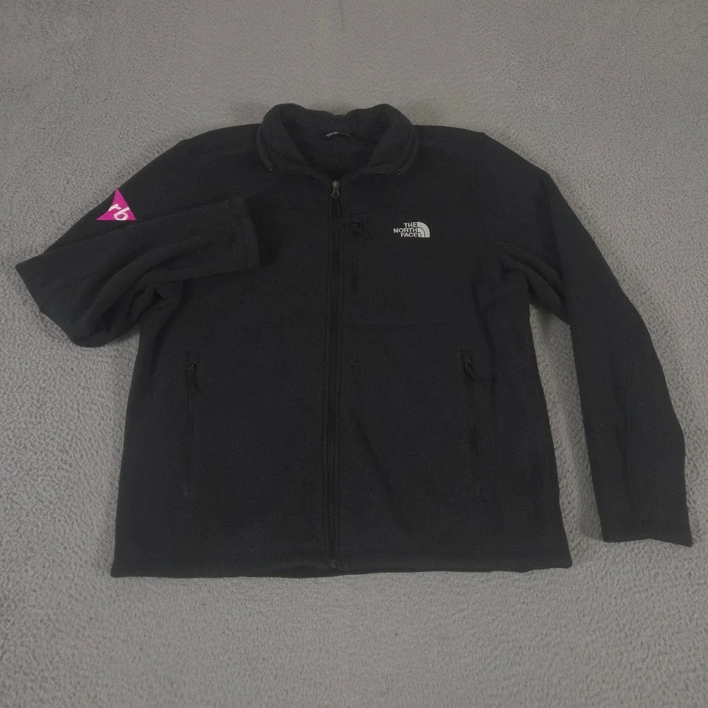 The North Face Jacket Mens XL Black Sweater Fleece Full Zip Sherpa Collar